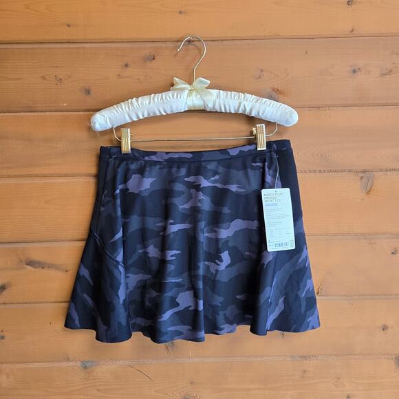 Athleta Match Point Skort 13.5 Dark Camo NWT Small Athleisure Tennis Flare Skirt - Picture 2 of 5
